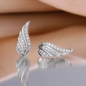 Cute Silver Angel Wings Earrings